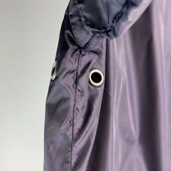 EDDIE BAUER Oversize Windbreaker Jacket Navy Hooded Drawstring Granola Size M - Picture 6 of 11